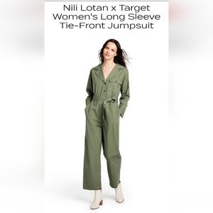 Nili Lotan x Target Long Sleeve Tie-Front Jumpsuit Coveralls